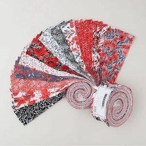 Pop of Red cotton fabric jelly roll/strip set by Studio E Fabrics
